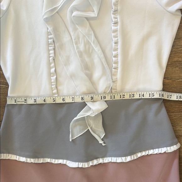 Noni Teen Color Block Ruffle Dress Women's Size Large Made in Canada - Picture 7 of 11